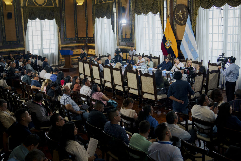 El Concejo Cantonal de Guayaquil celebró su primera sesión del año en el Salón de la Ciudad José Joaquín de Olmedo.