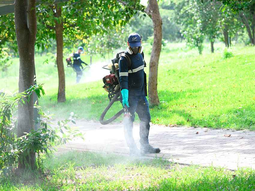 Las brigadas de la Dirección de Salud de Guayaquil realizaron labores en Parque Samanes.