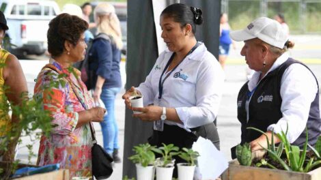 La agricultura urbana se promovió en la Terminal de Transferencia de Víveres.