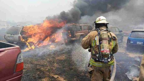 Incendio en el sector del Parque Samanes