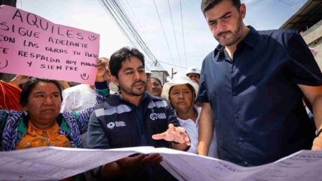 Obras viales en el Guasmo.